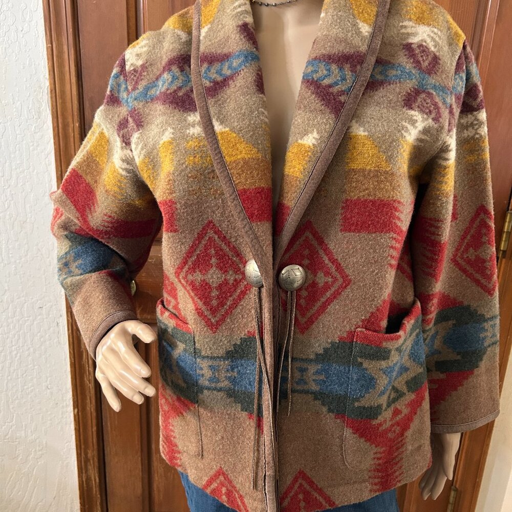 Lauren Ralph Lauren Petite Wool Coat | Southwestern Pattern | Mint